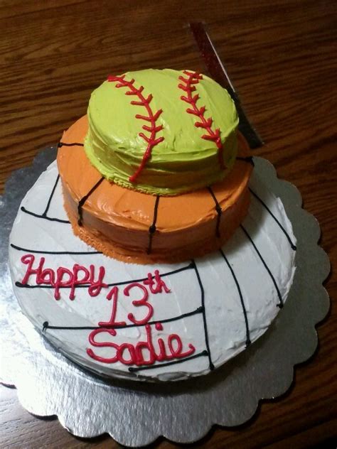 Taking care of a delicious healthy birthday cake great to celebrate like you deserve! Just with soccer instead of a softball for birthday | Sweet Treats | Pinterest | Plays ...