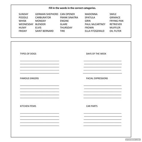 Free Cognitive Worksheets For Adults 10 Best Images Of Adult
