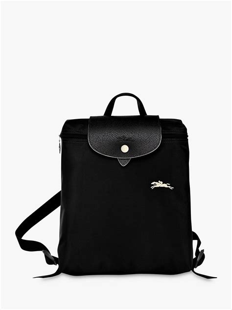 Tecido de poliamida com revestimento interior e pele de vaca cores: Longchamp Le Pliage Club Backpack at John Lewis & Partners