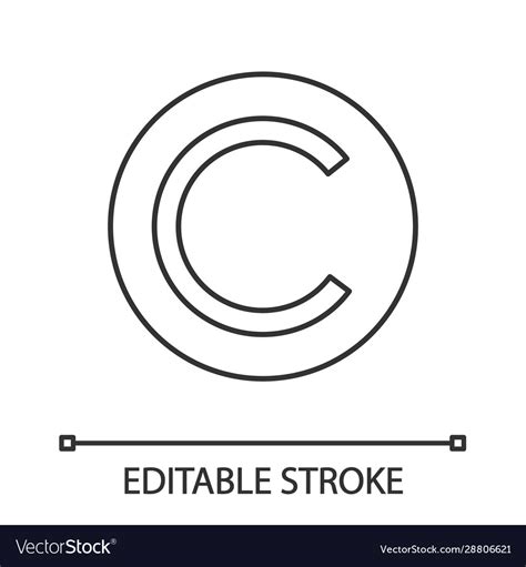 Copyright Symbol Linear Icon Royalty Free Vector Image