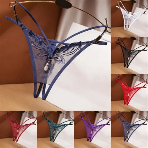 sexy thongs panties open crotch crotchless underwear pearl night lace g string £4 00 picclick uk