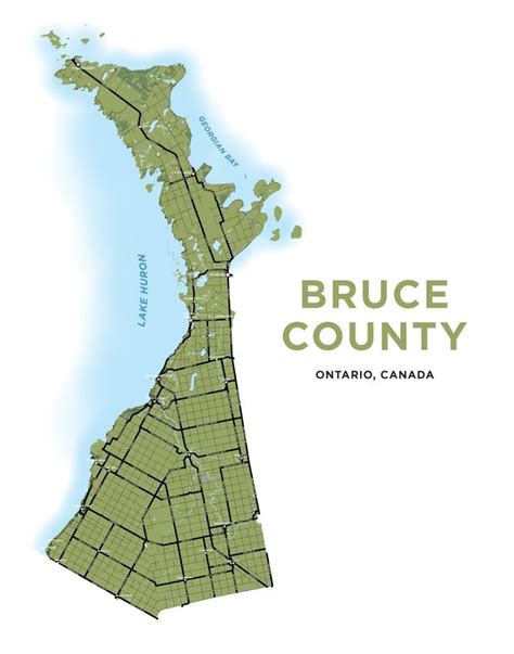 Bruce County Map Print County Map Map Print Map