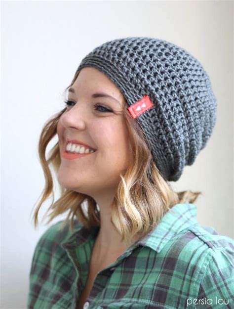 Simple Slouchy Crochet Hat Pattern For Beginners