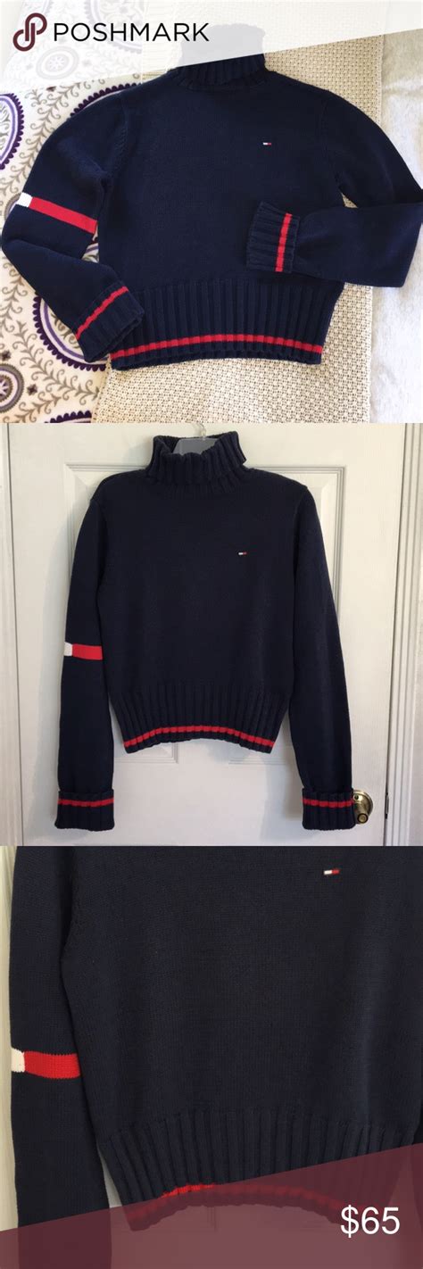 Vintage Tommy Hilfiger Turtleneck Navy Sweater Tommy Hilfiger Sweater