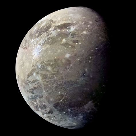 Nasa Jupiter S Moons Galileo Spacecraft Mosaic Of Ganymede Largest