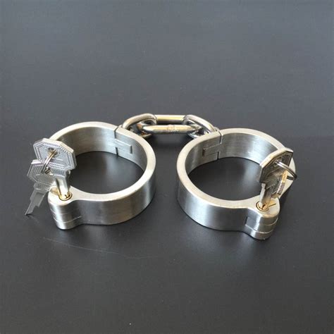 Stainless Steel Handcuffs For Sex Oval Type Bondage Lock Bdsm Fetish