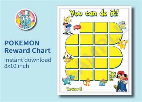 Pokemon Reward Chart Printable Behavior Chart Pokemon Sticker Chart