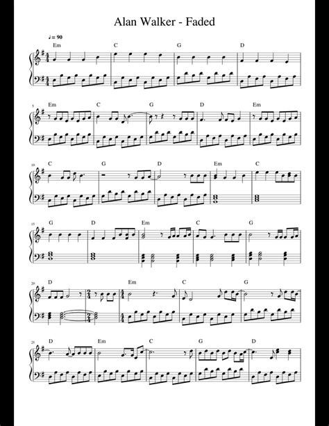 5 years ago 5 years ago. Alan Walker - Faded sheet music for Piano download free in PDF or MIDI