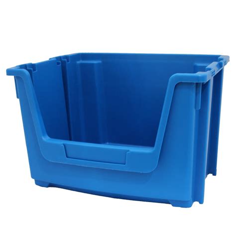 Blue Large Open Front Stacking Storage Pick Bin Containers — Filstorage