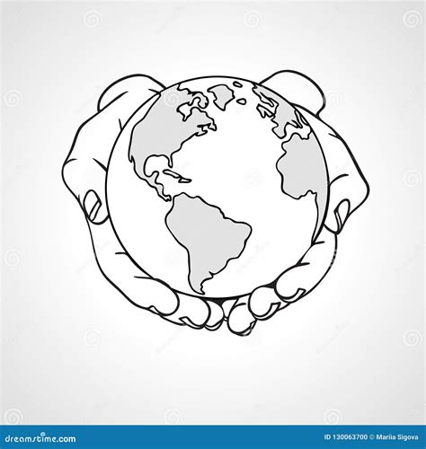Hands Holding The Earth Two Palms Hold The Globe Environment Concept
