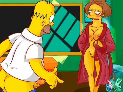Rule 34 Ass Blush Chubby Clothes Color Edna Krabappel Female Homer