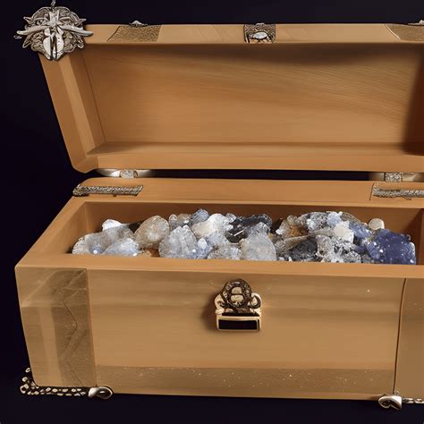 Digital Graphic Of Crystals Treasure Chest Hyper Realistic Intricate