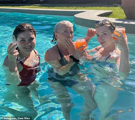 Emma Thompson Indulges In An Aperol In The Pool With Her Babe Gaia Wise As They
