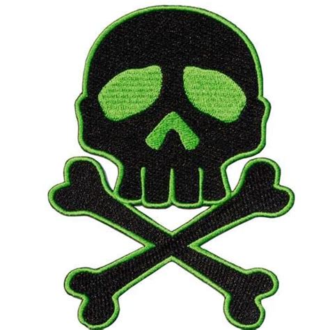 Skull N Crossbones Green Patch By Kreepsville 666 This Embroidered