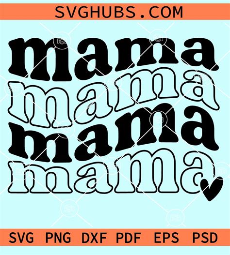 Retro Stacked Mama Svg Mama Mirrored Svg Retro Mama Svg Mama Svg