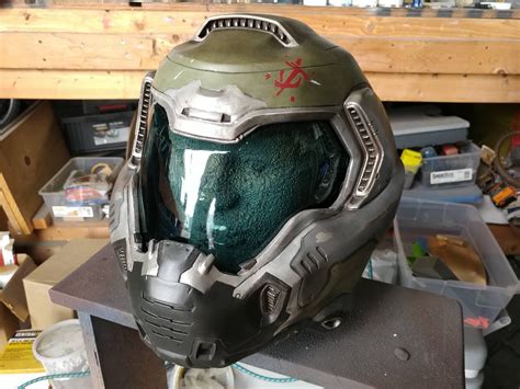 Custom 2016 Doom Guy Helmet With Padding Doomslayer Fan Etsy Helmet