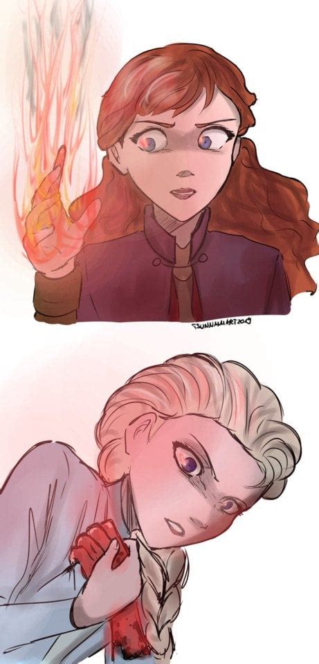 If Anna Had Fire Powers And Hurt Elsaart By Tsunnamiart Rfrozen
