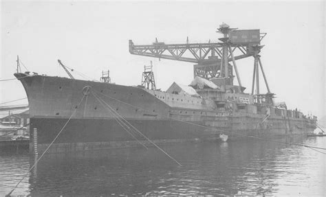 Photo Japanese Battlecruiser Hiei Fitting Out At Yokosuka Japan 20