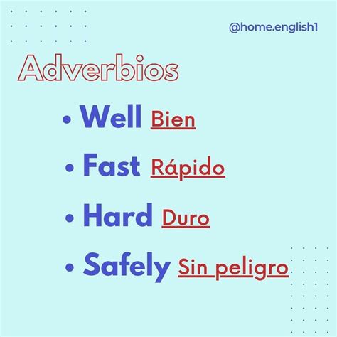 Adverbios En InglÉs Adverbios Adverbios En Ingles Vocabulario