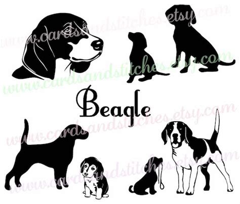 Beagles Svg Beagle Silhouette Svg Dog Svg Digital