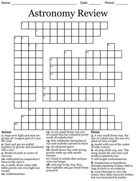 Life Cycle Of A Star Crossword Wordmint