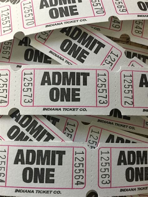 White Admit One Tickets 50 Tickets Free Shipping Etsy