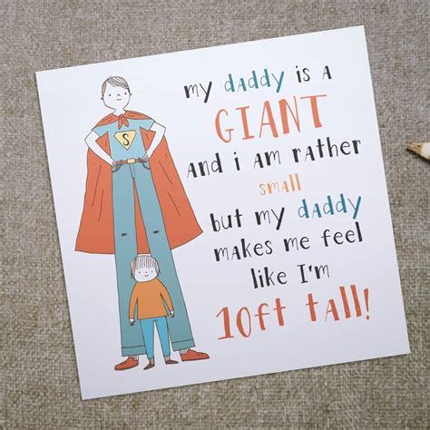We've got another homemade fathers day card idea ready for you and this one is a funny one too! 'daddy Is A Giant' Father's Day Card By Lou Brown Designs | notonthehighstreet.com