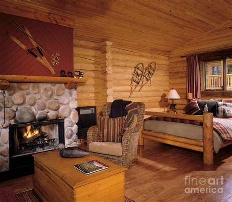 Resort Log Cabin Interior Photograph By Robert Pisano Fine Art America
