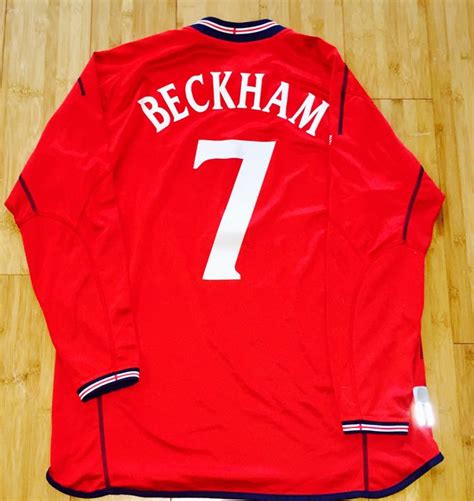 David Beckham 7 England Jersey Long Sleeves World Cup 2002