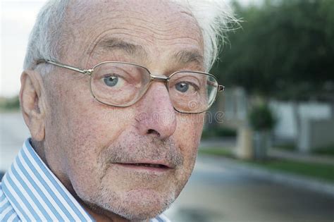 Portrait Of A Older Man Wearing Glasses Stock Image Image Of Background Alone 16446227