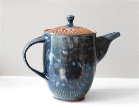 Blue Ceramic Teapot Pottery Teapot Stoneware Teapot Coffee Etsy