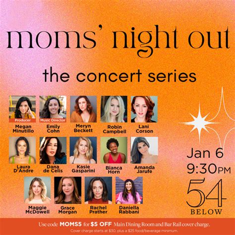 Cast Set For Third Volume Of Moms Night Out At 54 Below