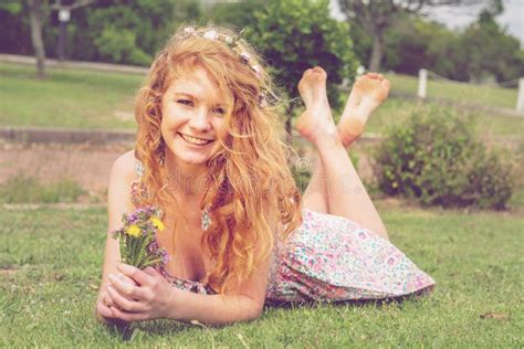 Beautiful Redhead In Nature Stock Image Image Of Nature Innocence 62430419