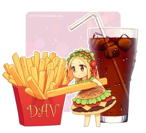 Chibi Burger Girl Cola And Fries Anime Pinterest Chibi Girls