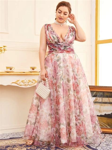 Vestidos Tallas Grandes Floral Multicolor Glamour Moda De Mujer Shein México Maxi Dress