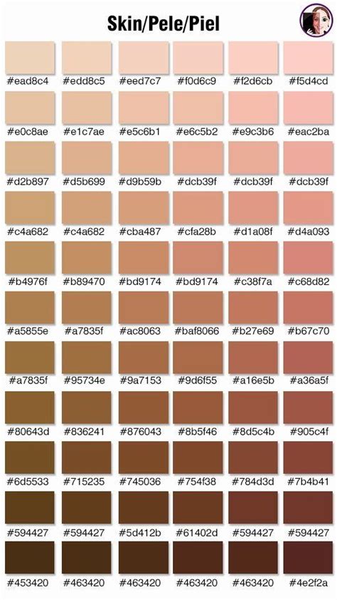 Pin By Glenda On Skin Color Palette In Skin Color Palette Skin Palette Skin Color Chart