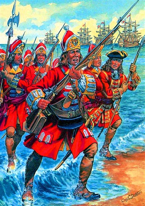British Royal Marine Grenadiers Charging Ashore Seven Years War