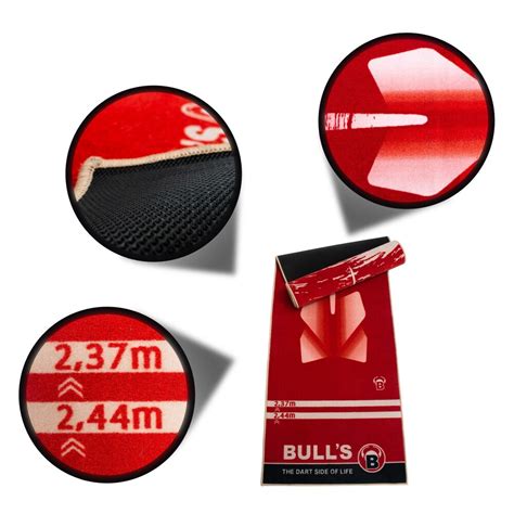 Darthopper.de bietet ein großes sortiment darts. Bulls Dart Teppich rot mit Dartpfeil BULL'S Carpet-Mat 180 ...