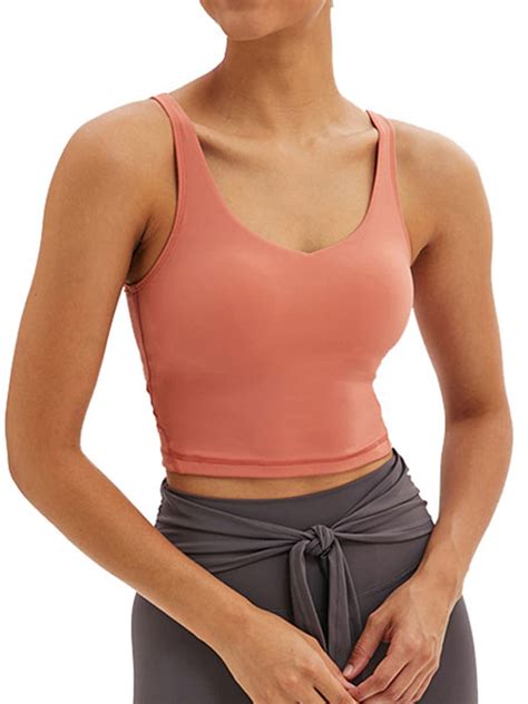 youloveit women yoga vest seamless stretch cami tank top sleeveless shirts running vest built in