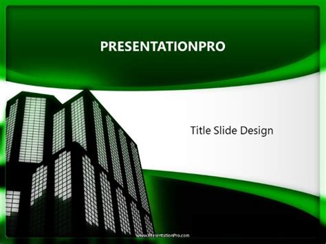 Building Green Powerpoint Template Background In