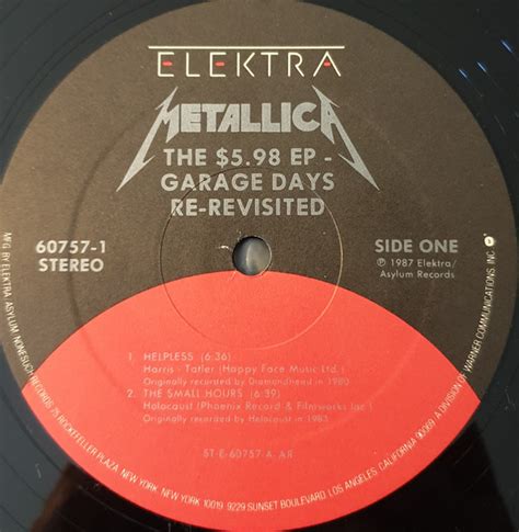 Metallica The 598 Ep Garage Days Re Revisited 1987 Ar