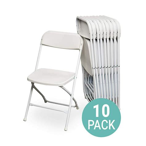 Ajp Distributors 10 Pack Premium White Plastic Folding Chairs Wedding Party Outdoor Indoor