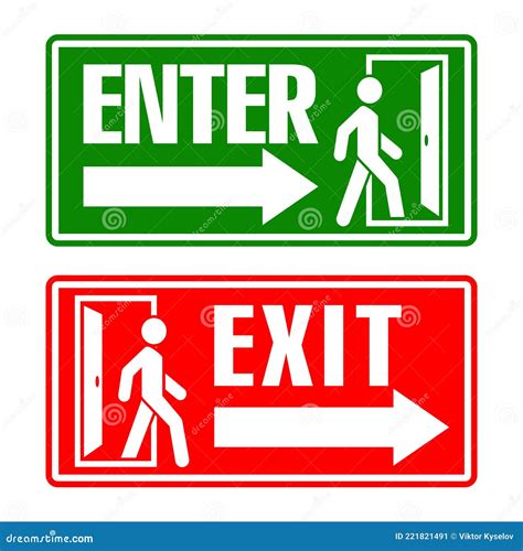Entry And Exit Sign Stock Vector Illustration Of Internet 221821491