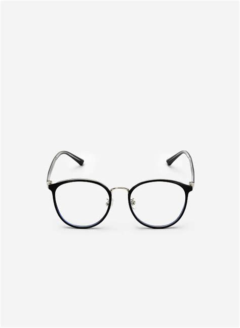 plastic frame rounded glasses rnd 0043 black vascara