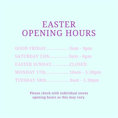 Easter Opening Hours Meadowlane Shopping Centre