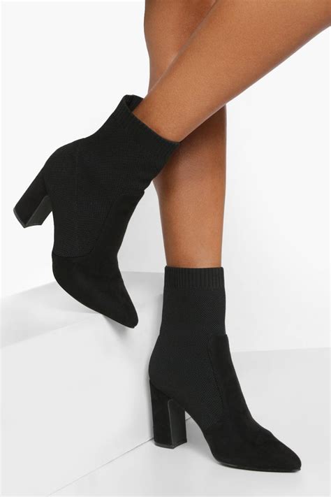 Knitted Pointed Toe Sock Boots Boohoo