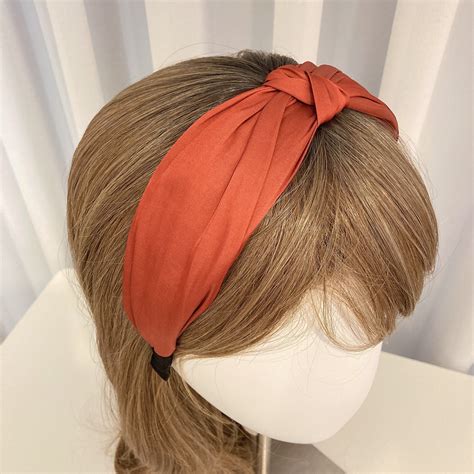 Glossy Satin Knot Headband Top Knot Hairband For Women Wide Etsy