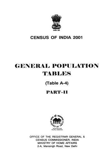Census Of India 2001 Census Of India Goi Free Download Borrow