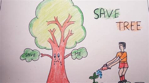 How To Draw Save Tree In Easily YouTube