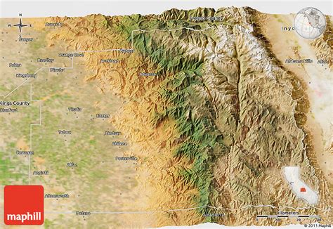 Satellite 3d Map Of Tulare County